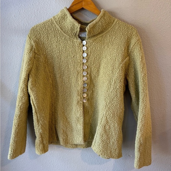 Women's Willow Green Cardigan/ Jacket Size large 100% Cotton - Picture 1 of 6
